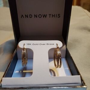And Now This - 18K gold over brass crystal pierced earings. NWT